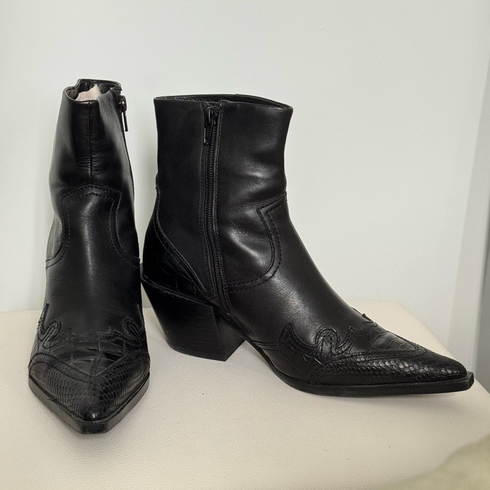 topshop leather cowboy boots